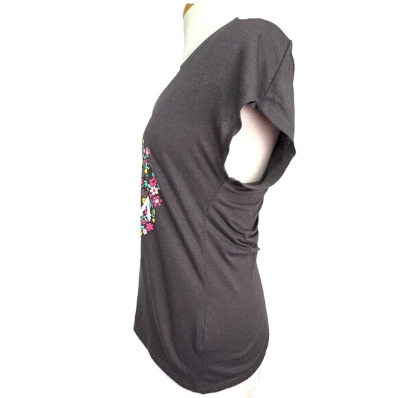 Decree M T-Shirt Short Sleeve Floral Sz Medium Flowers In Bloom Top Shirt Heart - Picture 3 of 7